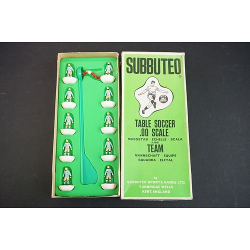 302 - Subbuteo - Four boxed teams, circa 1970s, to include  Leeds Utd, Coventry City, England & 175 Haiti,... 