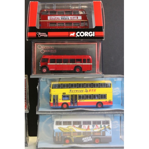 1112 - 17 Cased Corgi The Original Omnbus diecast models, all ex and many sealed