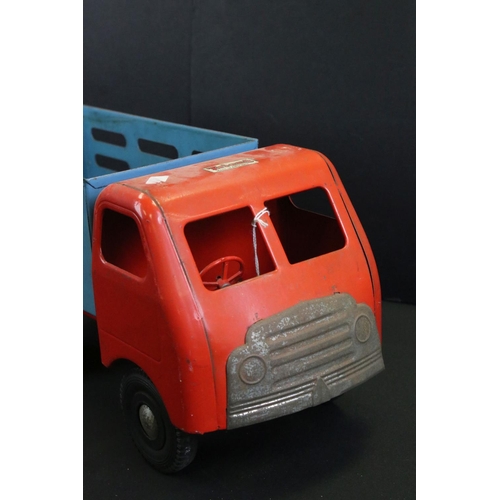 290 - Three Triang tin plate models to include Triang Transport tipper truck with green cab & chassis, and... 