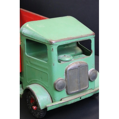 290 - Three Triang tin plate models to include Triang Transport tipper truck with green cab & chassis, and... 