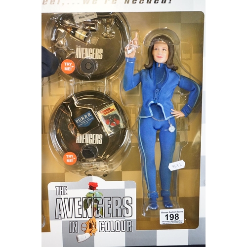 198 - Boxed ltd edn Product Enterprise The Avengers in Colour Deluxe Talking Action Figures Set, complete ... 