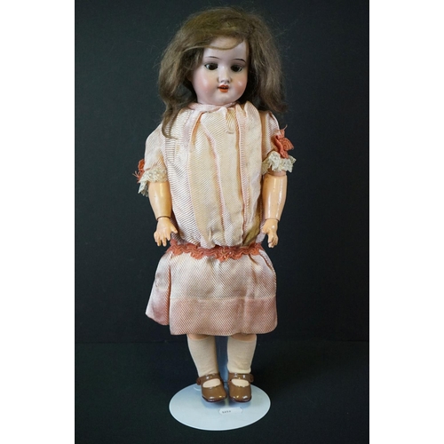 402 - Early 20th C Schoenau & Hoffmeister bisque headed doll marked S PB H 1909 0 Germany to neck, sleepin... 