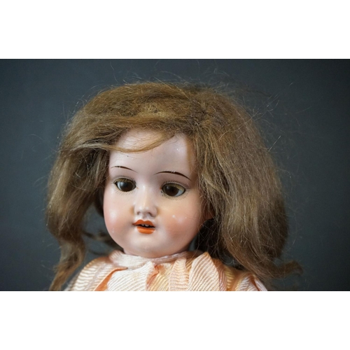 402 - Early 20th C Schoenau & Hoffmeister bisque headed doll marked S PB H 1909 0 Germany to neck, sleepin... 