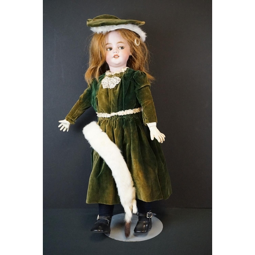 403 - Simon & Halbig bisque headed doll marked 1039 German HALBIG S&H 10 1/2 to neck, flirty blue glass ey... 