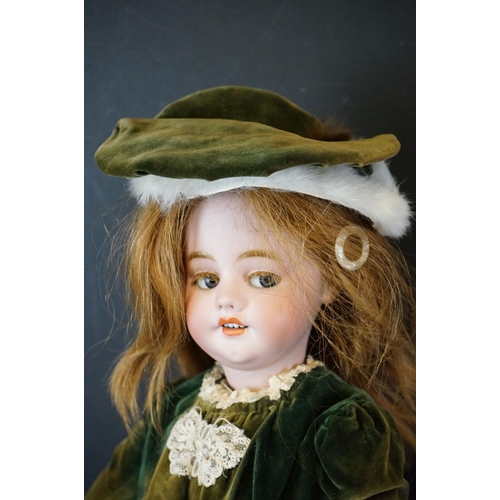 403 - Simon & Halbig bisque headed doll marked 1039 German HALBIG S&H 10 1/2 to neck, flirty blue glass ey... 