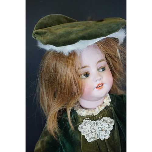 403 - Simon & Halbig bisque headed doll marked 1039 German HALBIG S&H 10 1/2 to neck, flirty blue glass ey... 