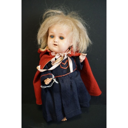 404 - Early 20th C Heubach Koppelsdorf doll with sleeping blue eyes, teeth and original outfit featuring r... 