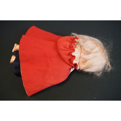 404 - Early 20th C Heubach Koppelsdorf doll with sleeping blue eyes, teeth and original outfit featuring r... 