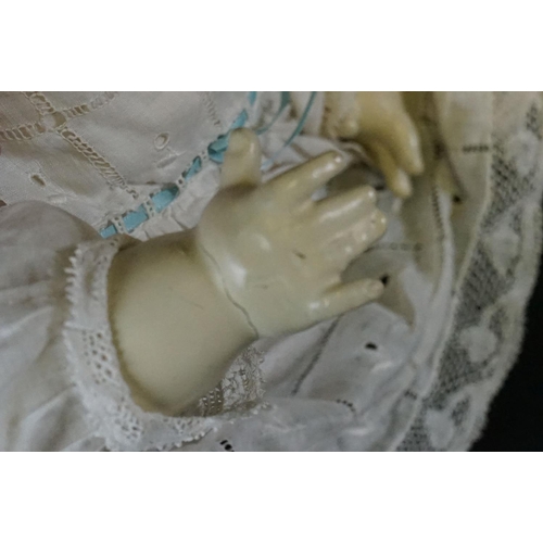 408 - Four early 20th C dolls, mainly babies to include Armand Marseille sleeping blue glass eyes, Kopples... 