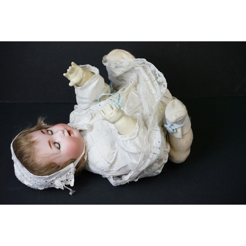 408 - Four early 20th C dolls, mainly babies to include Armand Marseille sleeping blue glass eyes, Kopples... 