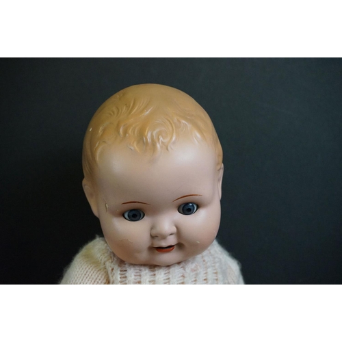 408 - Four early 20th C dolls, mainly babies to include Armand Marseille sleeping blue glass eyes, Kopples... 