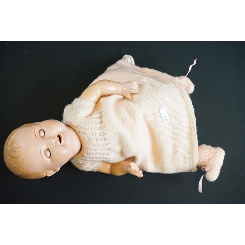 408 - Four early 20th C dolls, mainly babies to include Armand Marseille sleeping blue glass eyes, Kopples... 