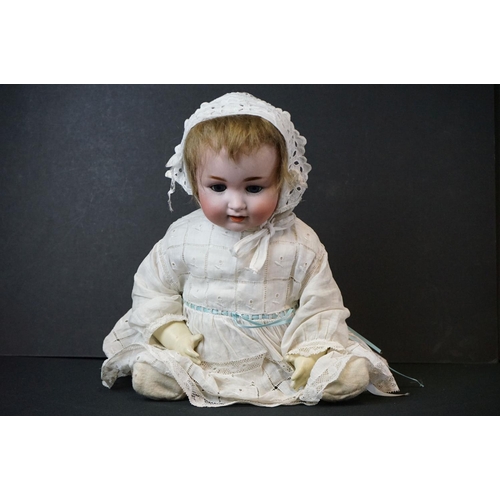 408 - Four early 20th C dolls, mainly babies to include Armand Marseille sleeping blue glass eyes, Kopples... 