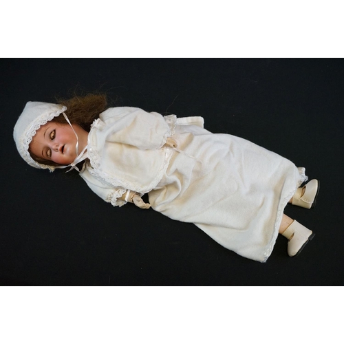 409 - Three early 20th C dolls to include Armand Marseille with sleeping brown glass eyes, marked 390 A2/0... 