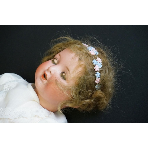 409 - Three early 20th C dolls to include Armand Marseille with sleeping brown glass eyes, marked 390 A2/0... 