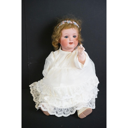 409 - Three early 20th C dolls to include Armand Marseille with sleeping brown glass eyes, marked 390 A2/0... 