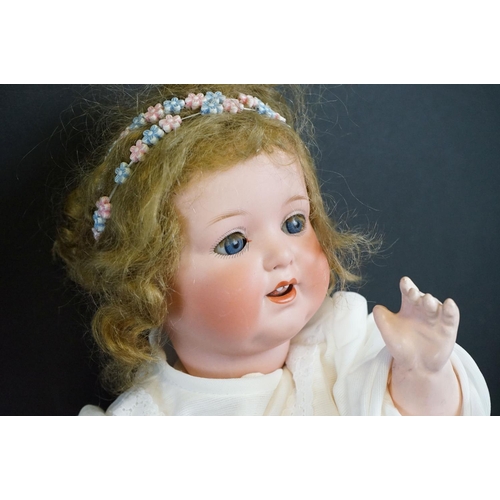 409 - Three early 20th C dolls to include Armand Marseille with sleeping brown glass eyes, marked 390 A2/0... 