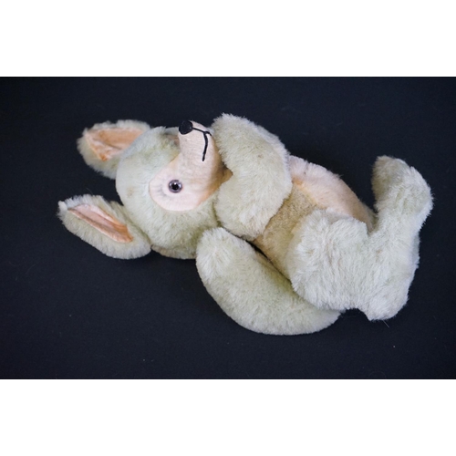 411 - Three vintage soft toys to include straw filled dog with zipper back, hand puppet and another