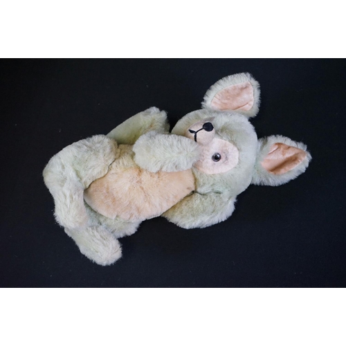 411 - Three vintage soft toys to include straw filled dog with zipper back, hand puppet and another