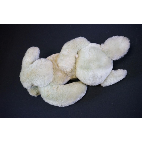 411 - Three vintage soft toys to include straw filled dog with zipper back, hand puppet and another