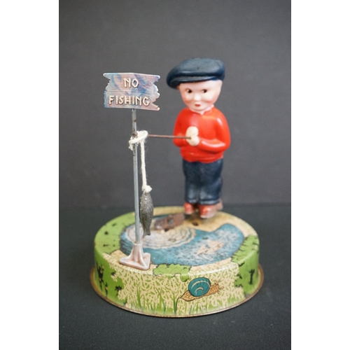 432 - Boxed Mettoy Billy the Fisherman tin plate toy (tatty box) plus a Merrythought Ram in vg condition (... 