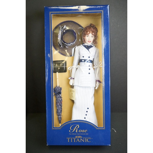 439 - Collection of boxed Franklin Mint Titanic Rose accessories to include Vinyl Portrait Rose doll, Mann... 