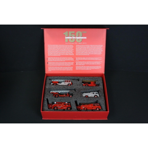 1082 - 11 Boxed & cased diecast fire related models to include Oxford 150 Years London Fire Appliances Anni... 