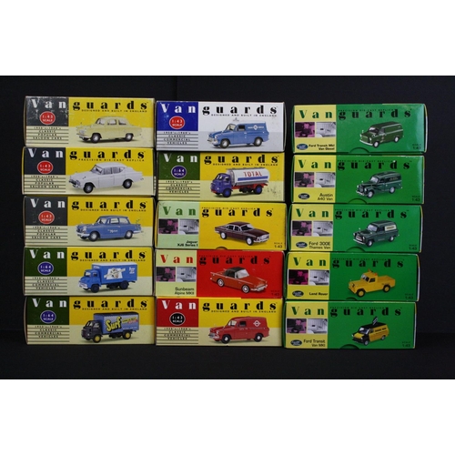 1099 - 19 Boxed / cased Vanguards diecast models to include 3 x Ford, diecast ex, boxes mainly vg