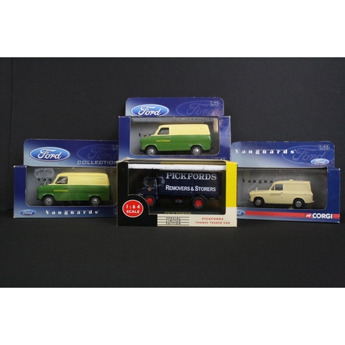 1099 - 19 Boxed / cased Vanguards diecast models to include 3 x Ford, diecast ex, boxes mainly vg