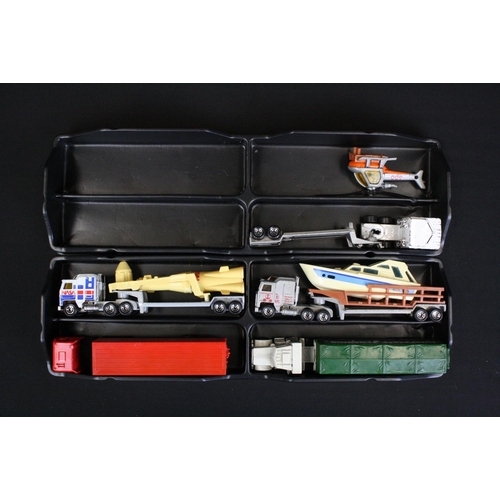 1105 - Matchbox Superfast Collector's Carrying Case containing 89 diecast models within 4 trays, mostly Mat... 