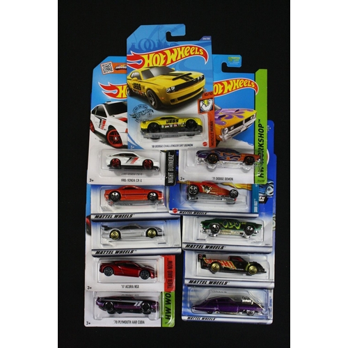 1113 - Around 70 carded Mattel Hot Wheels diecast models to include a set of 8 x Star Wars models, ex