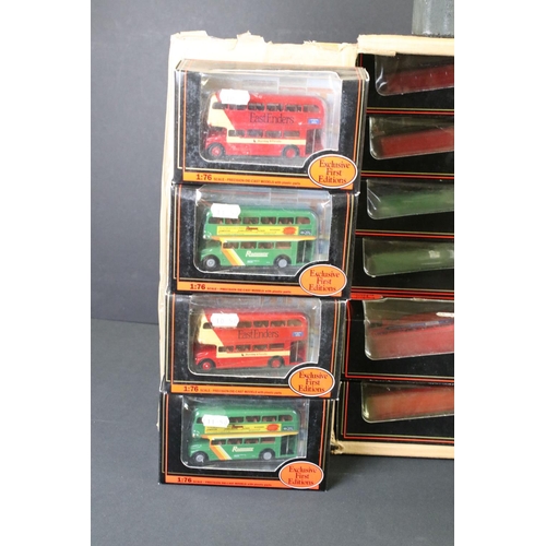 1209 - Ex Shop Stock - 24 Boxed EFE Exclusive First Editions 1:76 diecast model buses, plus 4  x boxed Corg... 