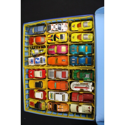 1268 - Matchbox 1970's carry case containing 48 play worn Matchbox diecast models within trays (mostly Matc... 