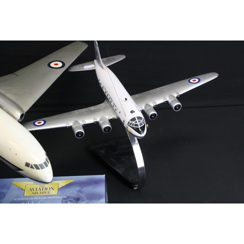 1270 - Three diecast / metal aeroplane models to include a boxed Corgi Aviation Archive 47204 Avro York - R... 