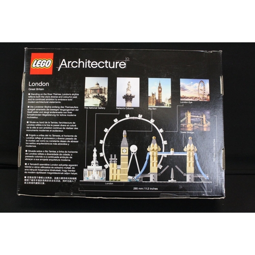 308 - Lego - Boxed Lego Architecture 21034 London set, previously built and re-boxed, unchecked but appear... 