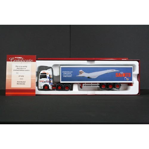 1078 - Two Boxed Corgi ' Hauliers of Renown ' 1:50 scale ltd edn diecast model trucks with COAs, to include... 