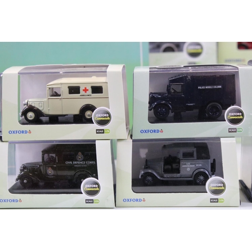 1052 - 24 Cased 1/76 Oxford diecast models to include 18 x Commercials, 4 x Omnibus and 2 X Automobile plus... 