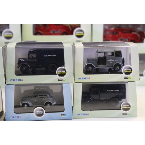 1052 - 24 Cased 1/76 Oxford diecast models to include 18 x Commercials, 4 x Omnibus and 2 X Automobile plus... 