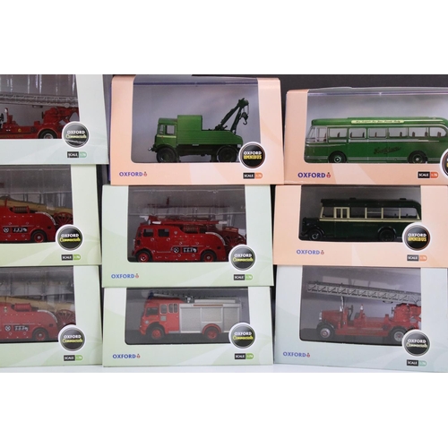 1052 - 24 Cased 1/76 Oxford diecast models to include 18 x Commercials, 4 x Omnibus and 2 X Automobile plus... 