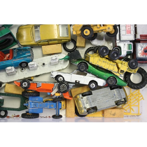 1276A - Around 60 mid 20th C onwards play worn diecast models to include Triang Spot-On, Corgi, Matchbox and... 