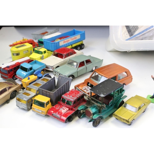 1276A - Around 60 mid 20th C onwards play worn diecast models to include Triang Spot-On, Corgi, Matchbox and... 