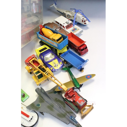 1276A - Around 60 mid 20th C onwards play worn diecast models to include Triang Spot-On, Corgi, Matchbox and... 