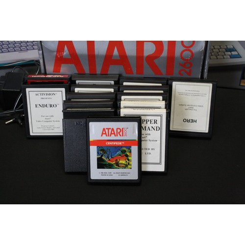 376A - Retro Gaming - Boxed Atari 2600 with instructions, controller & 13 x game cartridges (Rampage, River... 