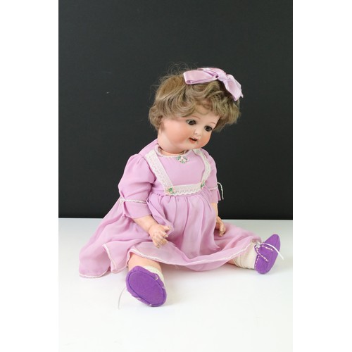 408 - Four early 20th C dolls, mainly babies to include Armand Marseille sleeping blue glass eyes, Kopples... 