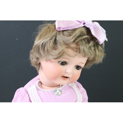 408 - Four early 20th C dolls, mainly babies to include Armand Marseille sleeping blue glass eyes, Kopples... 