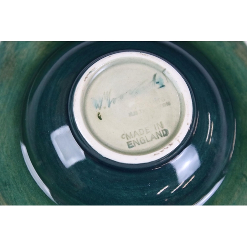 58 - Moorcroft - A William Moorcroft ' Hibiscus ' pattern ashtray together with an ' Anemone ' astray and... 