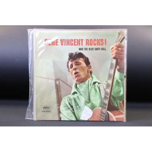 334 - Vinyl - Over 45 Gene Vincent LPs spanning his career including early UK & US pressings.  Vg overall