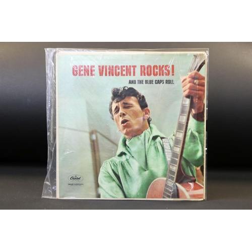 334 - Vinyl - Over 45 Gene Vincent LPs spanning his career including early UK & US pressings.  Vg overall