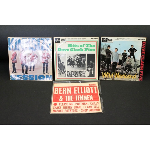 233 - Vinyl - 16 Mod / Beat 1960s original UK EP 7” 45rpm singles to include: The Kinks (3 EPs), Bern Elli... 