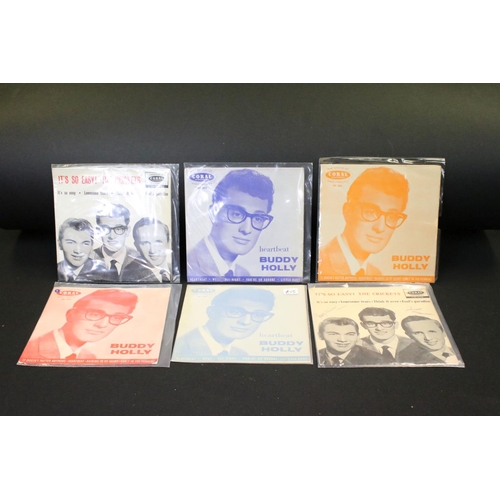 234 - Vinyl / Autographs - 29 Buddy Holly & The Crickets UK EP 7” 45rpm singles, including many tri-centre... 